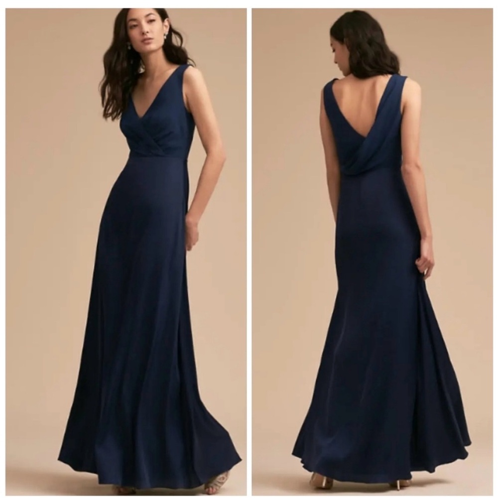 Anthropologie BHLDN Sabine Dress | Midnight Navy | 4 | Bridesmaid